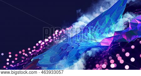 Cloud Technologies. High Tech Poster. Network Space. Internet Communications And Nanotechnology. Pol