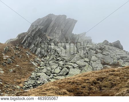 Rocks And Stones In The Autumn Swiss Alpine Environment And In The St. Gotthard Pass (gotthardpass) 
