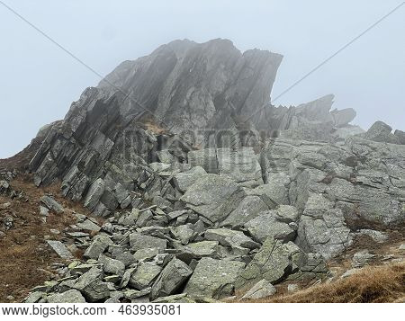 Rocks And Stones In The Autumn Swiss Alpine Environment And In The St. Gotthard Pass (gotthardpass) 