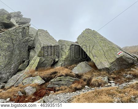 Rocks And Stones In The Autumn Swiss Alpine Environment And In The St. Gotthard Pass (gotthardpass) 