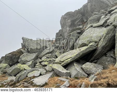 Rocks And Stones In The Autumn Swiss Alpine Environment And In The St. Gotthard Pass (gotthardpass) 