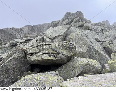 Rocks And Stones In The Autumn Swiss Alpine Environment And In The St. Gotthard Pass (gotthardpass) 