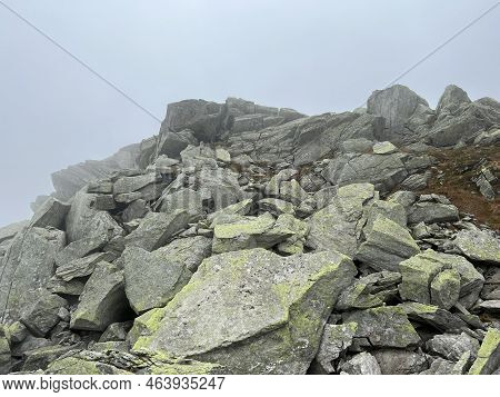 Rocks And Stones In The Autumn Swiss Alpine Environment And In The St. Gotthard Pass (gotthardpass) 