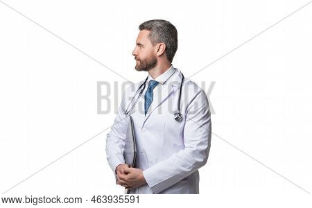 Emedicine Concept. Doctor Hold Pc For Emedicine. Medical Worker Practicing Emedicine