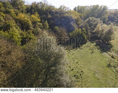 Aerial View Of Vit River, Passing Near Village Of Aglen,  Bulgaria