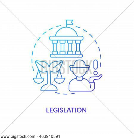 Farming Legislation Blue Gradient Concept Icon. Agriculture Laws Regulation. Farm Business Justice A