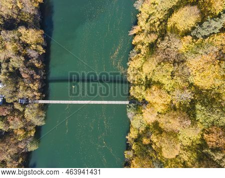 Aerial Autumn View Of Pasarel Reservoir, Bulgaria