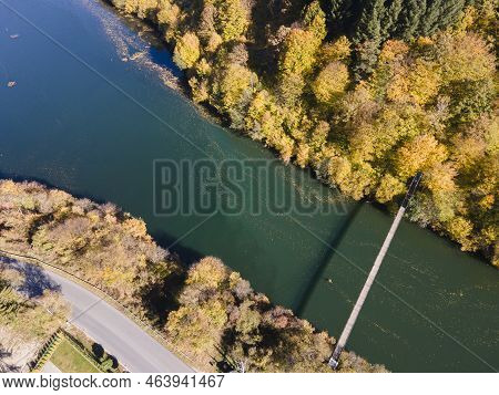 Aerial Autumn View Of Pasarel Reservoir, Bulgaria