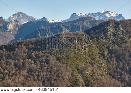 Rocky Mountain Landscape In Ponton Pass. Castilla Y Leon. Spain