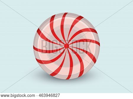 Realistic Red Glossy Candies, Lollipop Isolated On Background. Vector Illustration For Card, Party, 