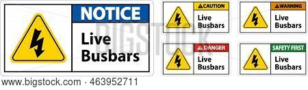 Symbol Live Busbars Sign On White Background