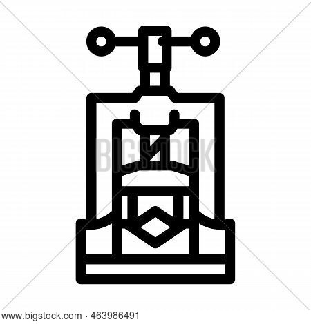 Pipe Vice Line Icon Vector. Pipe Vice Sign. Isolated Contour Symbol Black Illustration