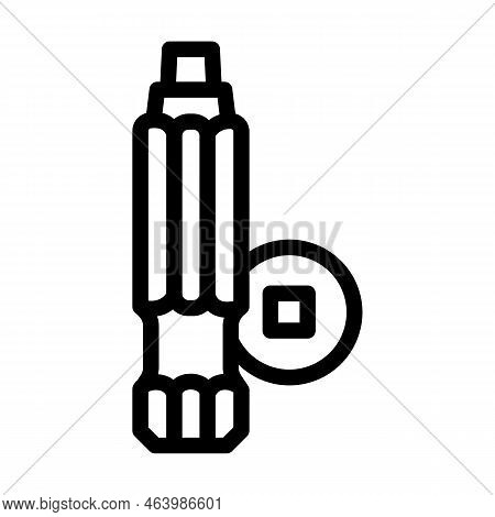 Robertson Screwdriver Bit Line Icon Vector. Robertson Screwdriver Bit Sign. Isolated Contour Symbol 