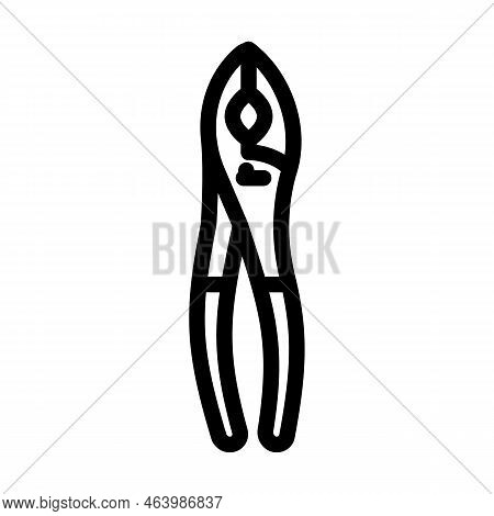 Slip Joint Pliers Line Icon Vector. Slip Joint Pliers Sign. Isolated Contour Symbol Black Illustrati