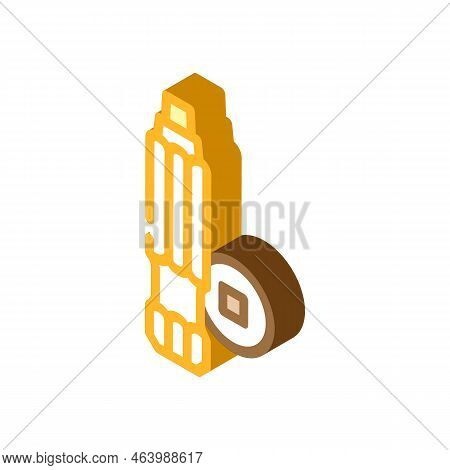 Robertson Screwdriver Bit Isometric Icon Vector. Robertson Screwdriver Bit Sign. Isolated Symbol Ill