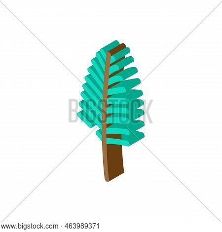 Areca Palm Tropical Leaf Isometric Icon Vector. Areca Palm Tropical Leaf Sign. Isolated Symbol Illus