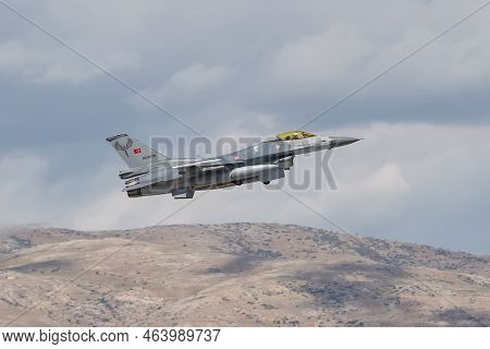 Konya, Turkiye - June 30, 2022: Turkish Air Force General Dynamics F-16c Fighting Falcon (4r-69) Tak