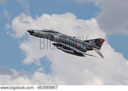 Konya, Turkiye - June 30, 2022: Turkish Air Force Mcdonnell Douglas F-4e Phantom Ii (4997) Flying Ov