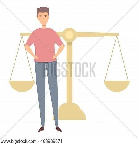 Balance Benchmark Icon Cartoon Vector. Cost Indicator. Unit Time