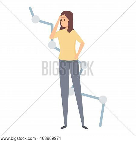 Graph Benchmark Icon Cartoon Vector. Cost Unit. Strategic Time