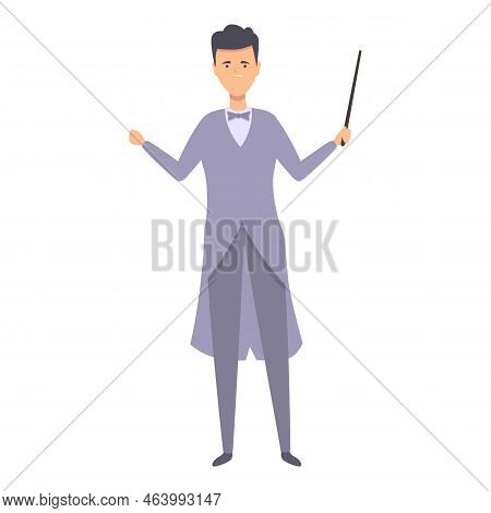 Bandmaster Icon Cartoon Vector. Music School. Child Singer