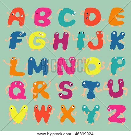 Funny alphabet letters  vector format