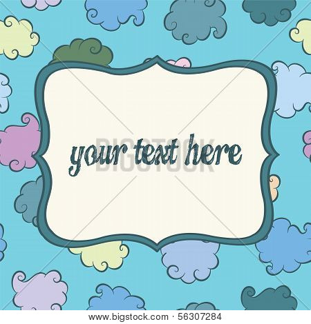 Vintage clouds invitation banner