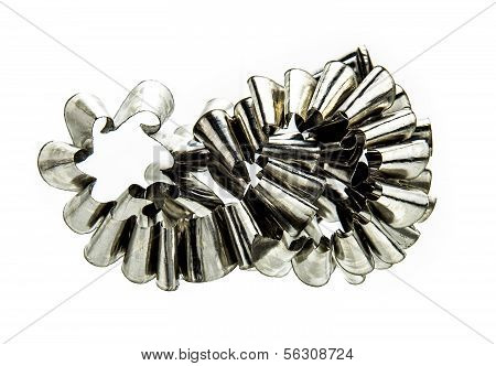 Metal Swarf On White  Background
