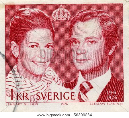 Stamp from Sweden Royal Wedding