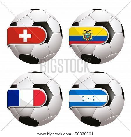 Football with country flag