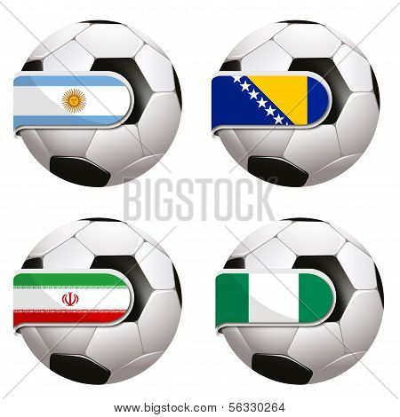 Football with country flag