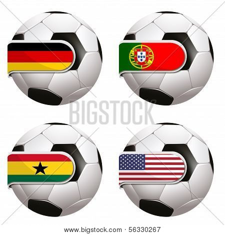 Football with country flag