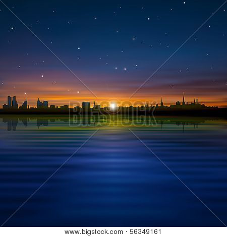 Abstract Background With Silhouette Of Tallinn