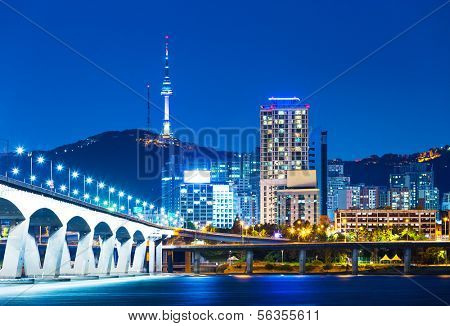 Han River and Bridge in Seoul