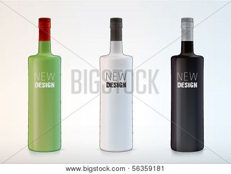 vector blank bottles for new design liquor or vodka