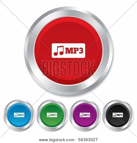MP3 müzik formatı işareti simgesi. Müzik simgesi.