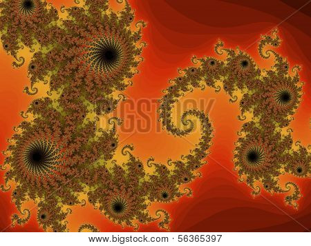 Patterned Fractal Background with spirals
