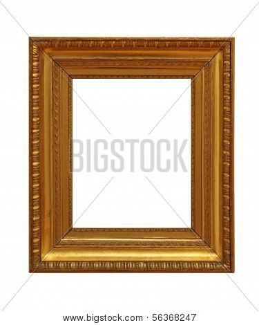 weathered golden picture frame 03, isolated on white
