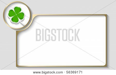 Golden Text Frame With Cloverleaf