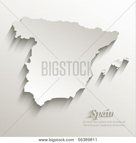 Hiszpania mapa karty papieru 3D wektor naturalne