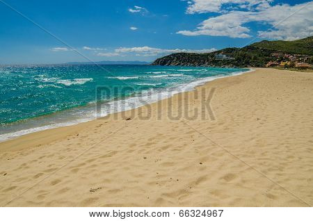 Sandy beach in Sardinia Island