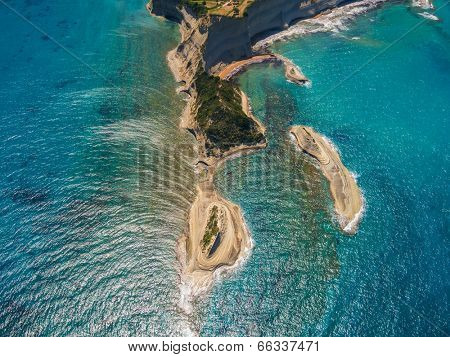 Aerial view on Sidari in Corfu Kerkyra Greece