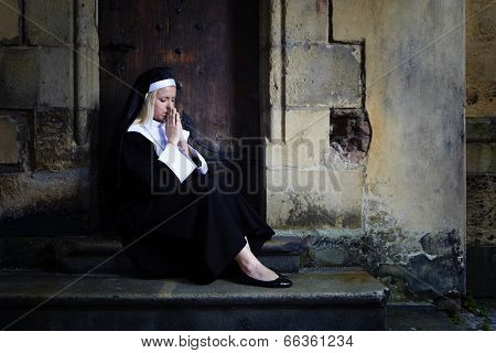 Nun On The Stairs