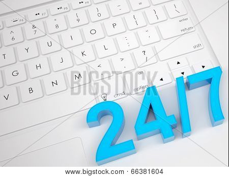 Text 24/7 on the keyboard
