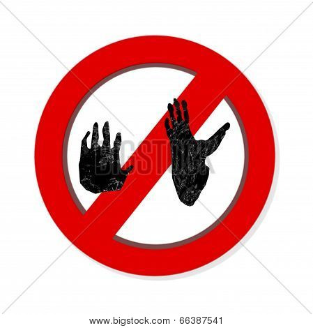 Interdiction Paw  Symbol Sign . Gorilla Pawprint