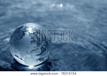 glass globe on water