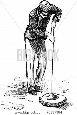 Vacuum Cleaner Or Vacuum Vintage Engraving