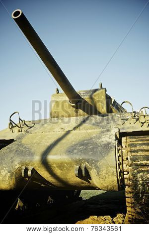 M10 tank in Overlord Museum Omaha Beach, Normandy, France.