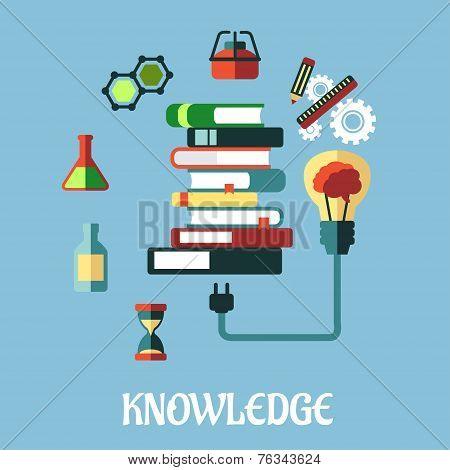 Knowledge and web education flat design