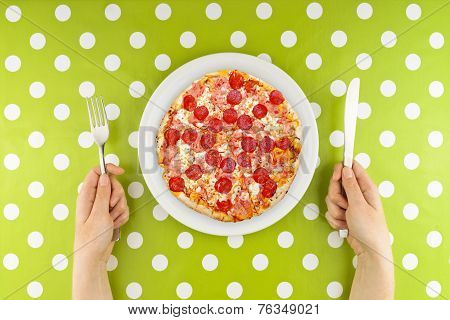 Woman Eating Pizza